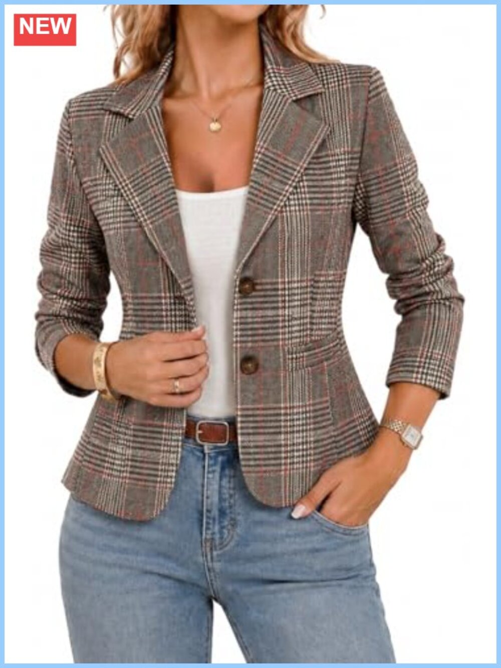 Stretch Knit Blazer for Women Business Casual Notched Lapel Long Sleeve